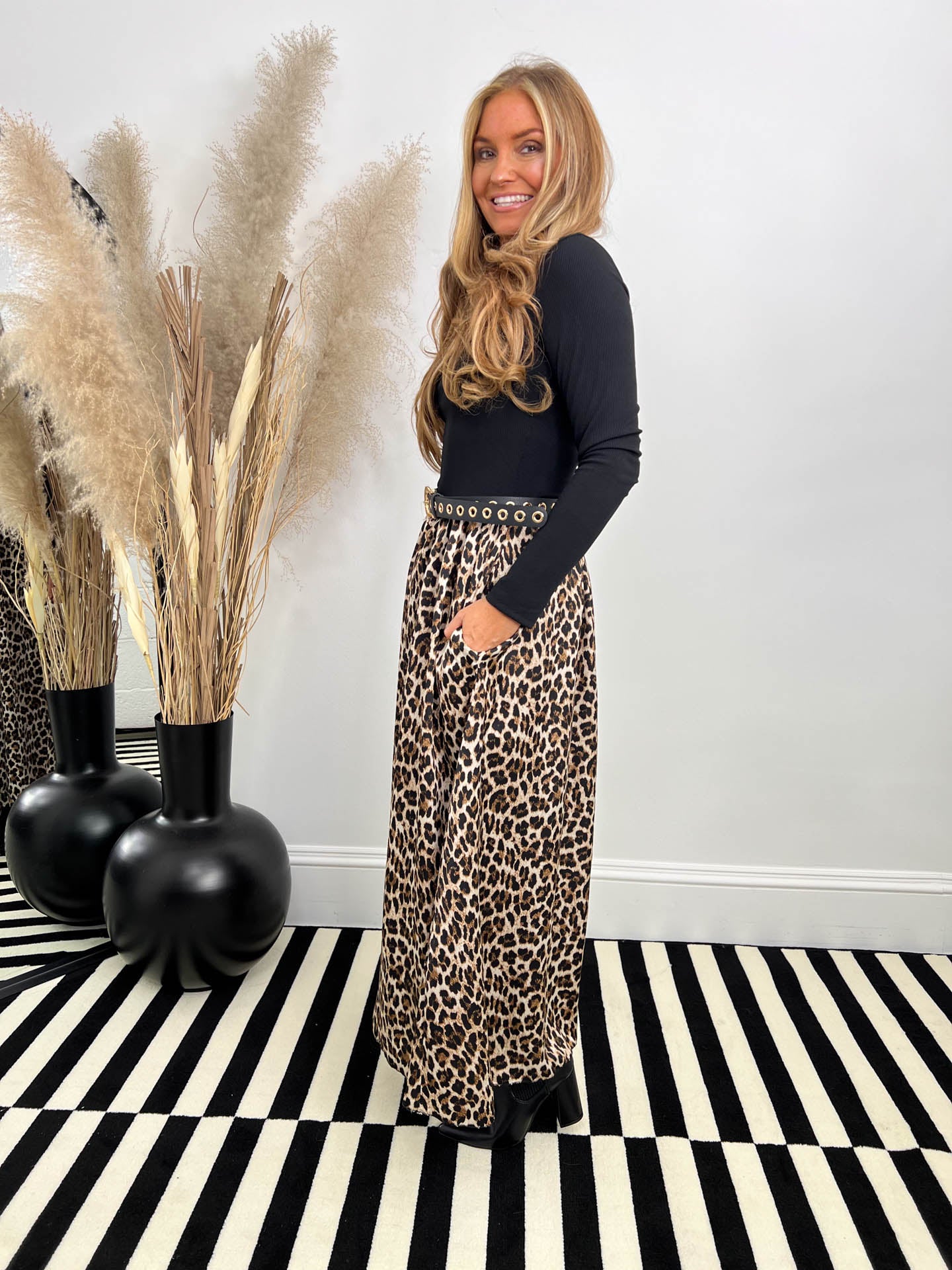 The Alarise - Maxi Dress with Leopard Print Skirt