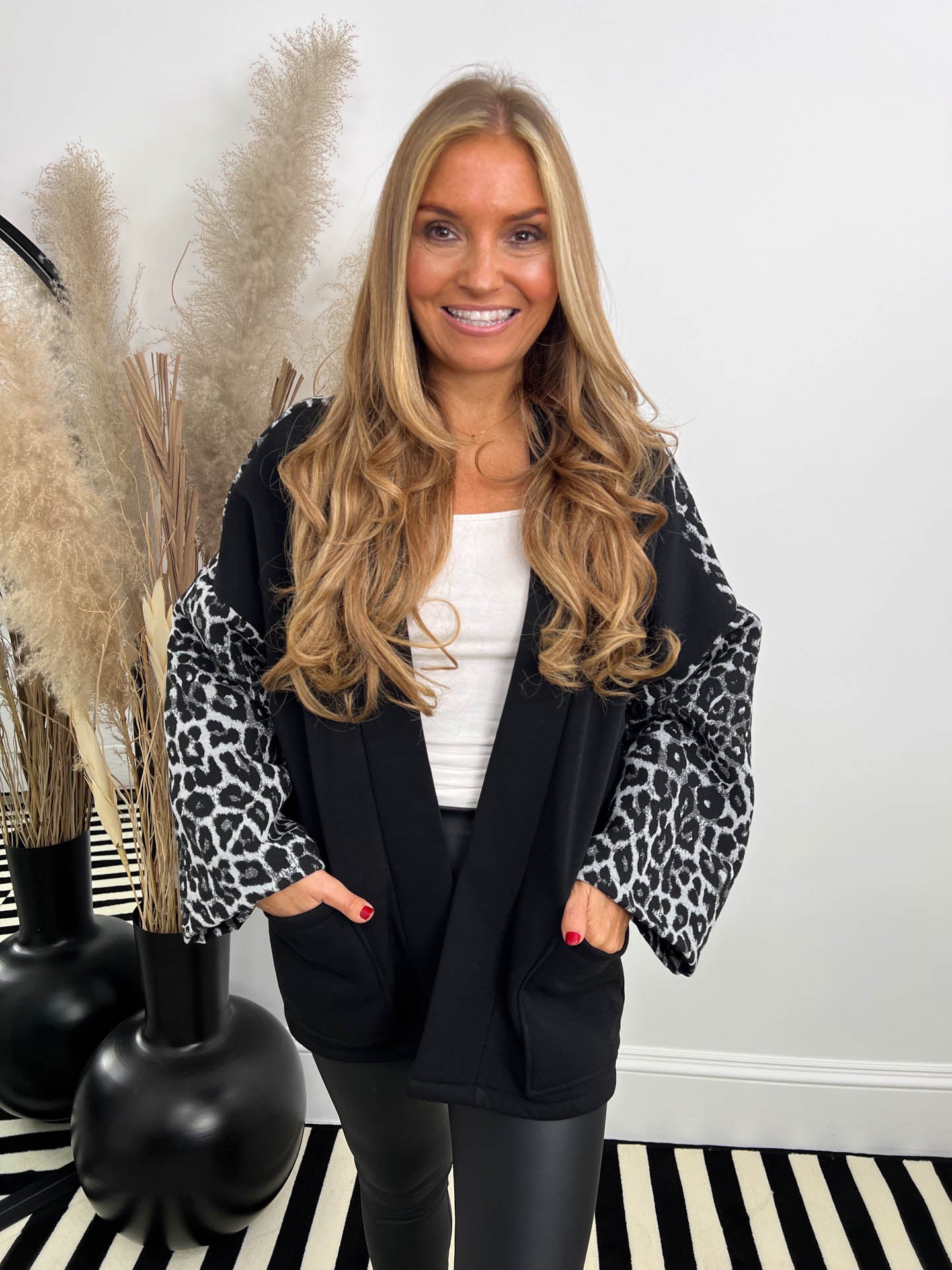 The Jesse - Coat With Leopard Print Sleeves