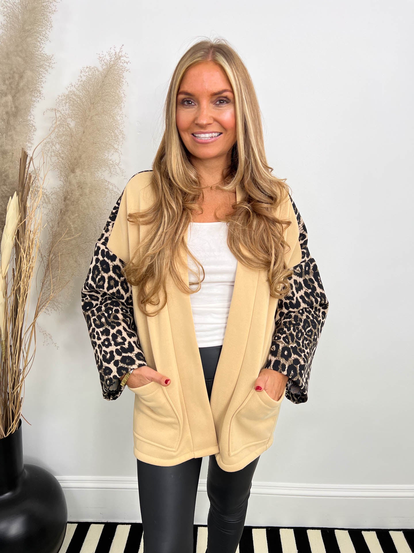 The Jesse - Coat With Leopard Print Sleeves