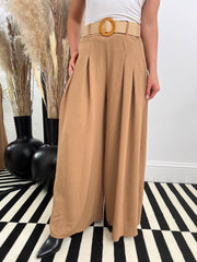 The Crystal - Wide Leg Trousers With Belt