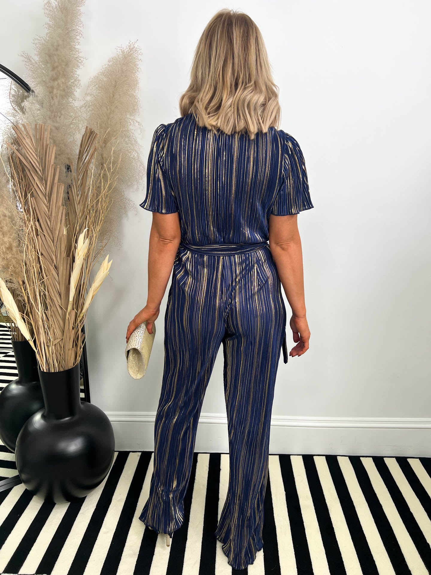 The Kenzi- Blue and Gold Jumpsuit