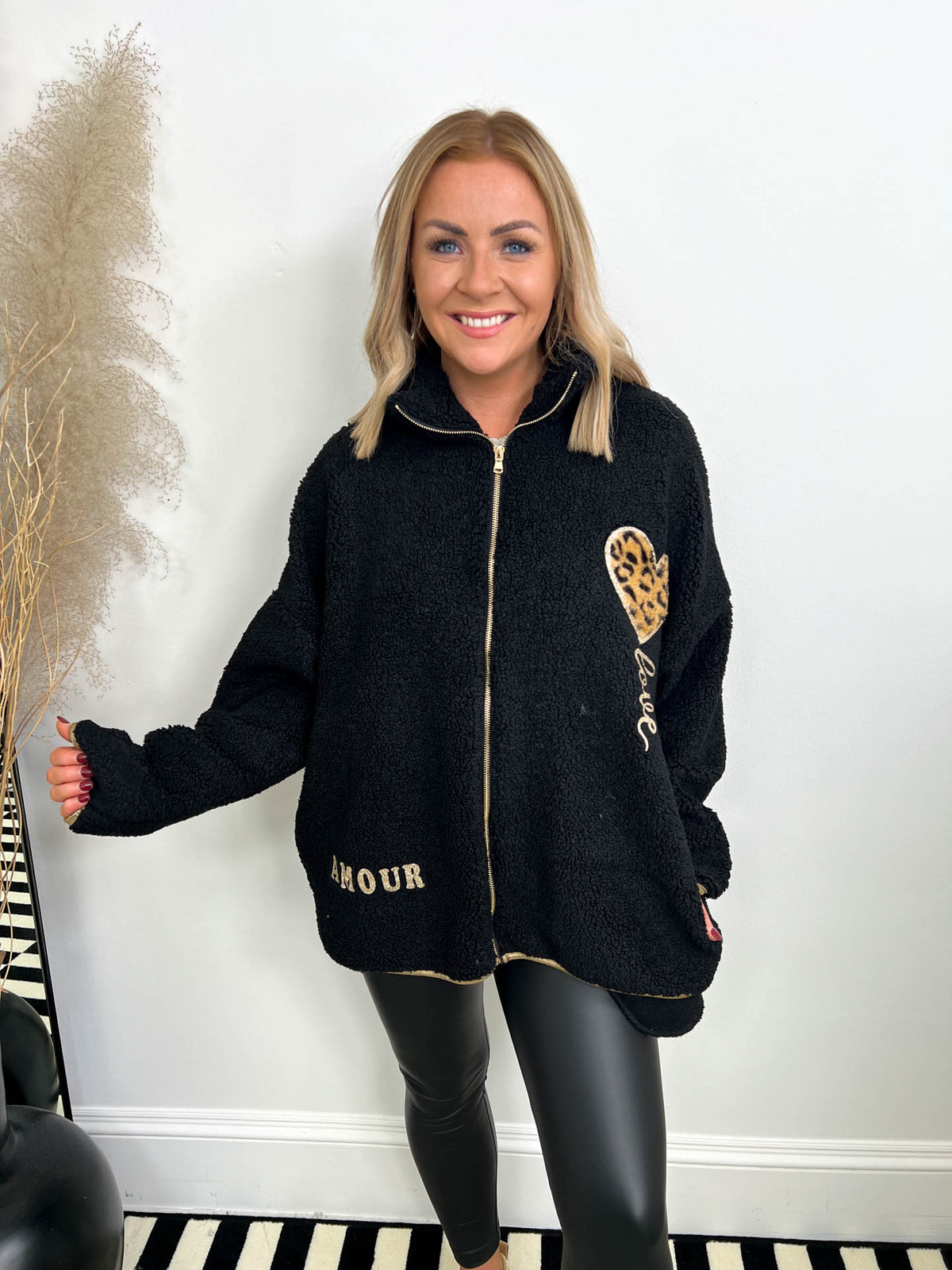 The Maria - Leopard Heart Fleece