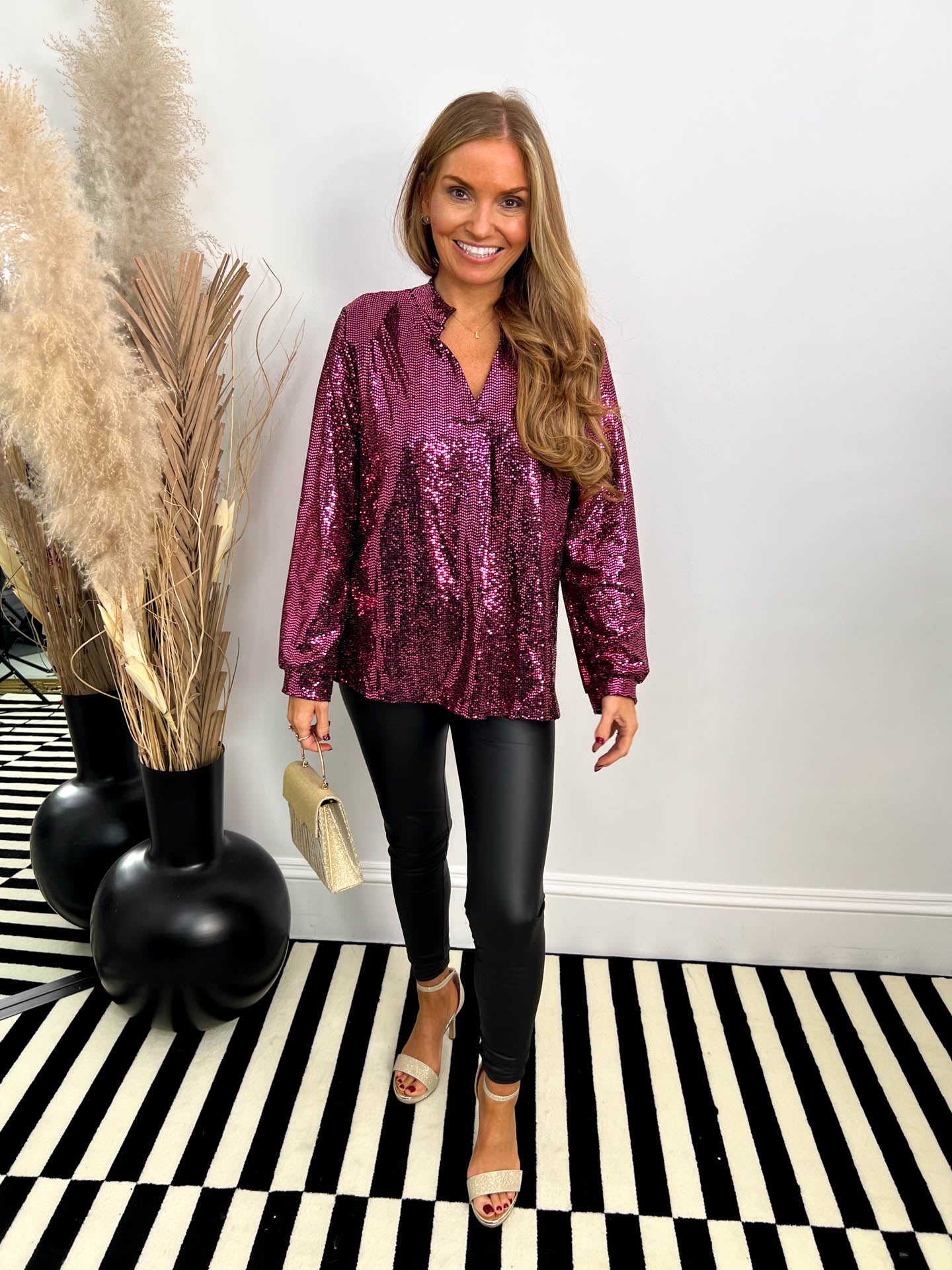 The Rochelle - Sequin Long Sleeve Shirt