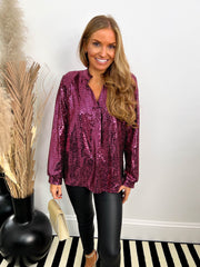 The Rochelle - Sequin Long Sleeve Shirt