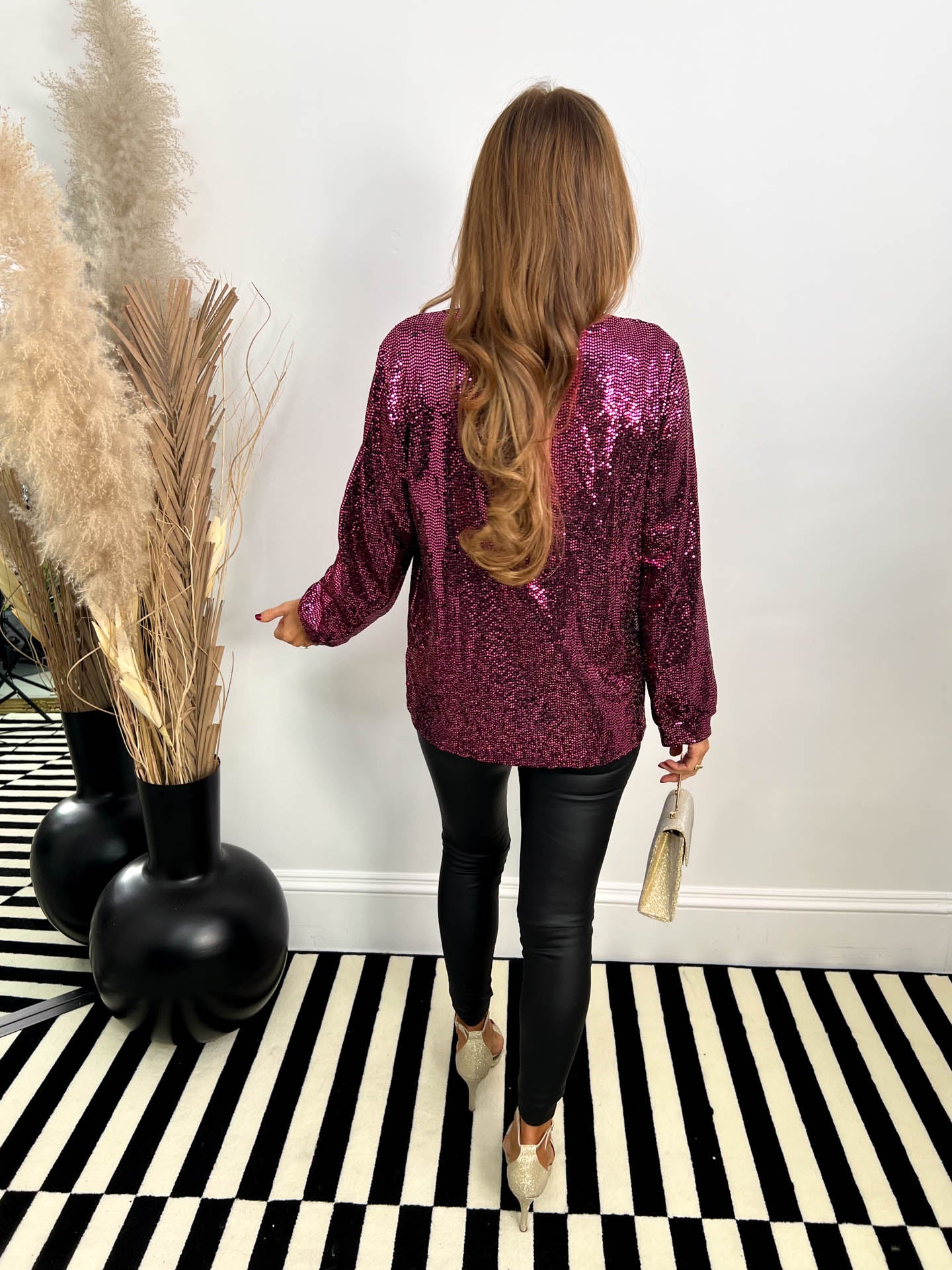 The Rochelle - Sequin Long Sleeve Shirt