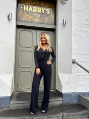 The Jess- Black Jumpsuit with Scoop Neckline