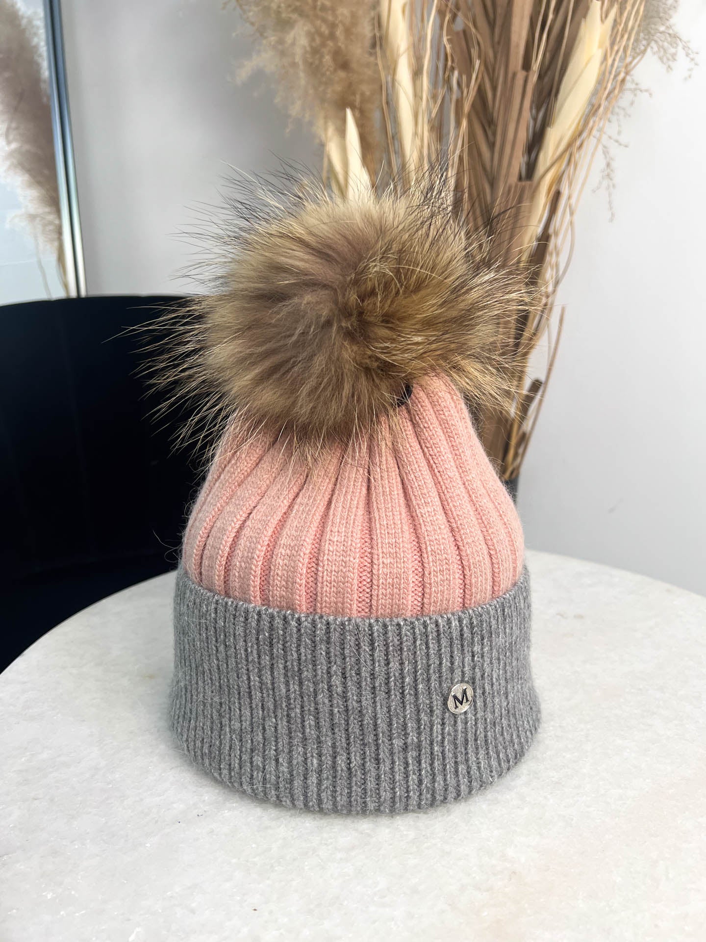 The Ellia - Two Tone Pom Pom Hat