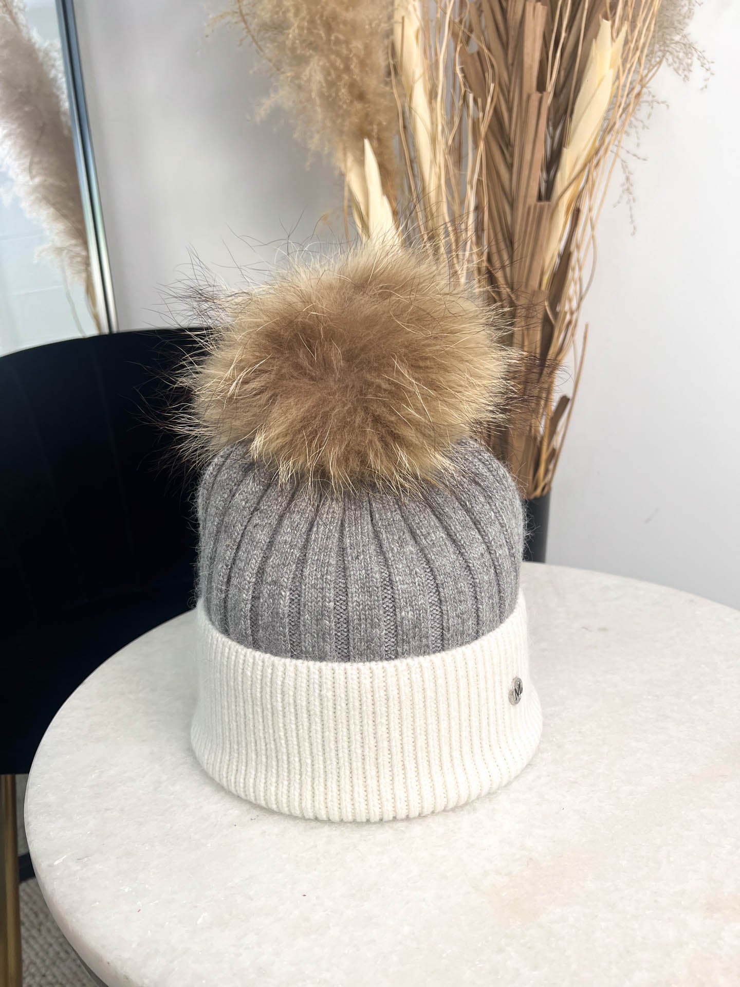 The Ellia - Two Tone Pom Pom Hat