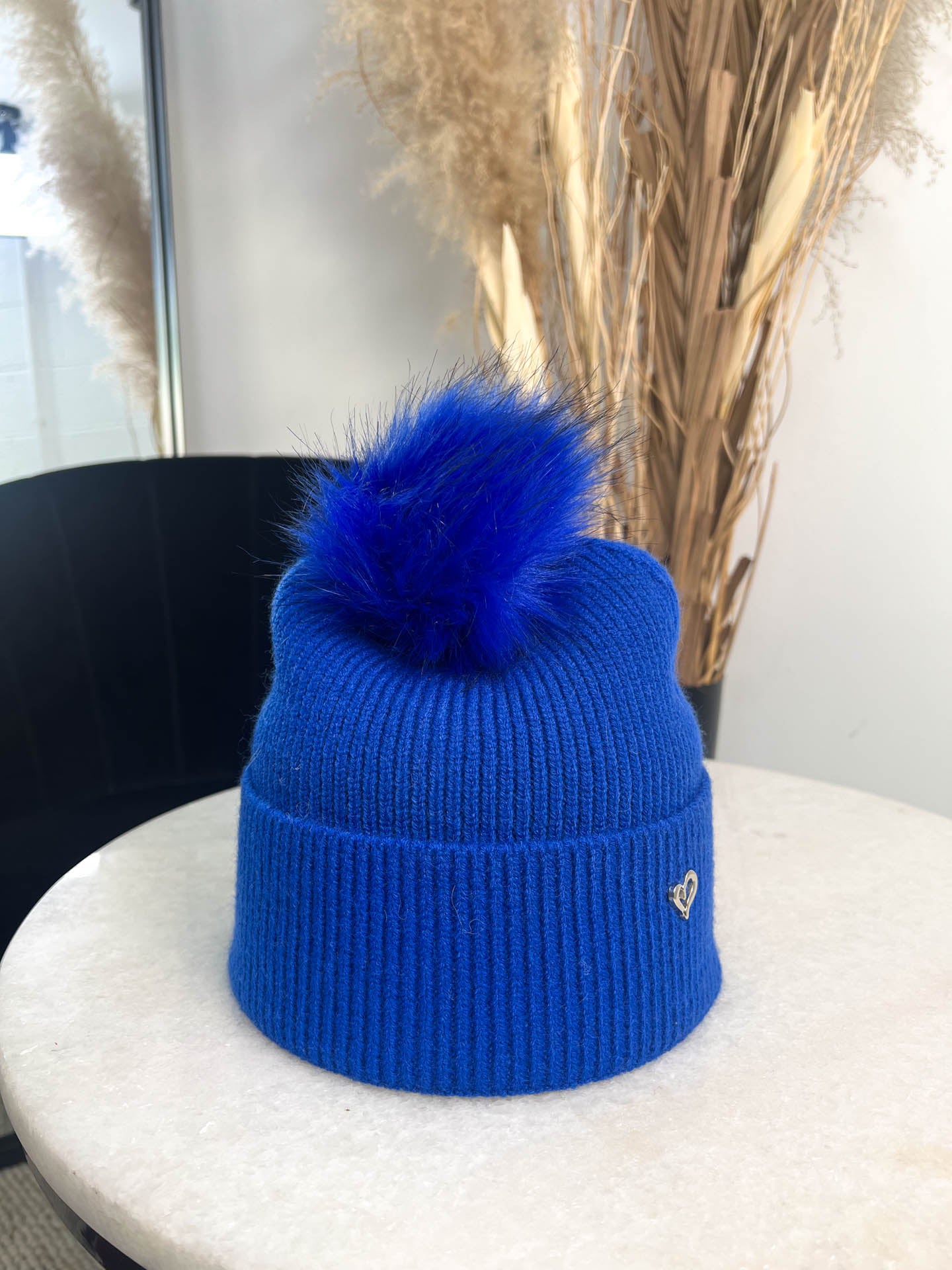The Lola- Pom Pom Hat with Gold Heart Detail