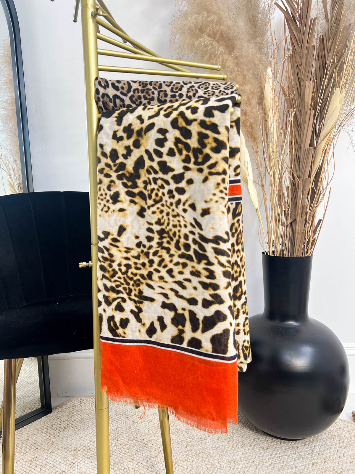 The Zara- Leopard Print Detail Scarf