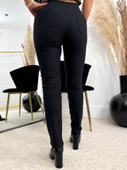 The Dasie- Black Leggings With Diamante Detailing