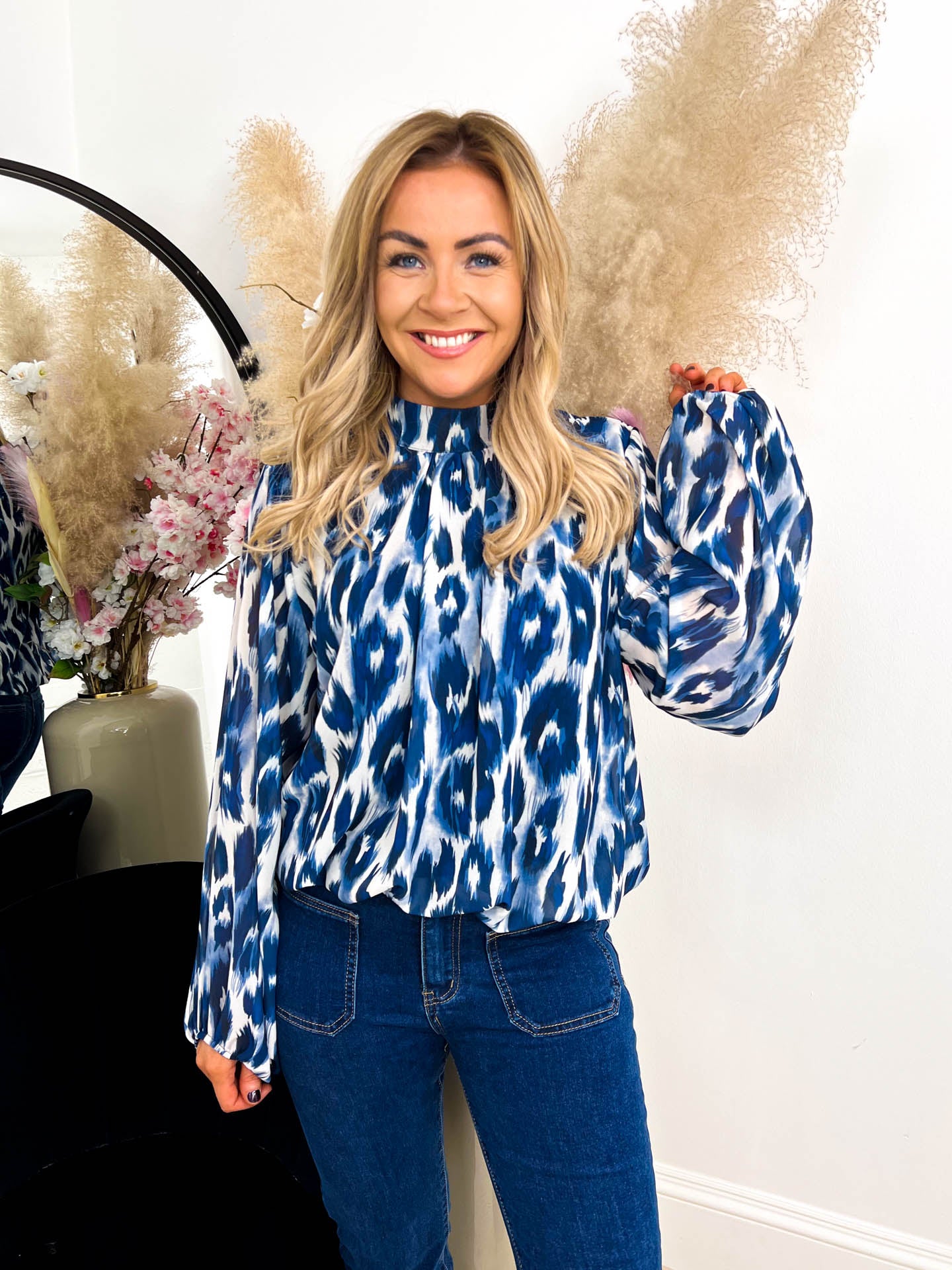 The Ophelia - Leopard Print Bubble Hem Blouse