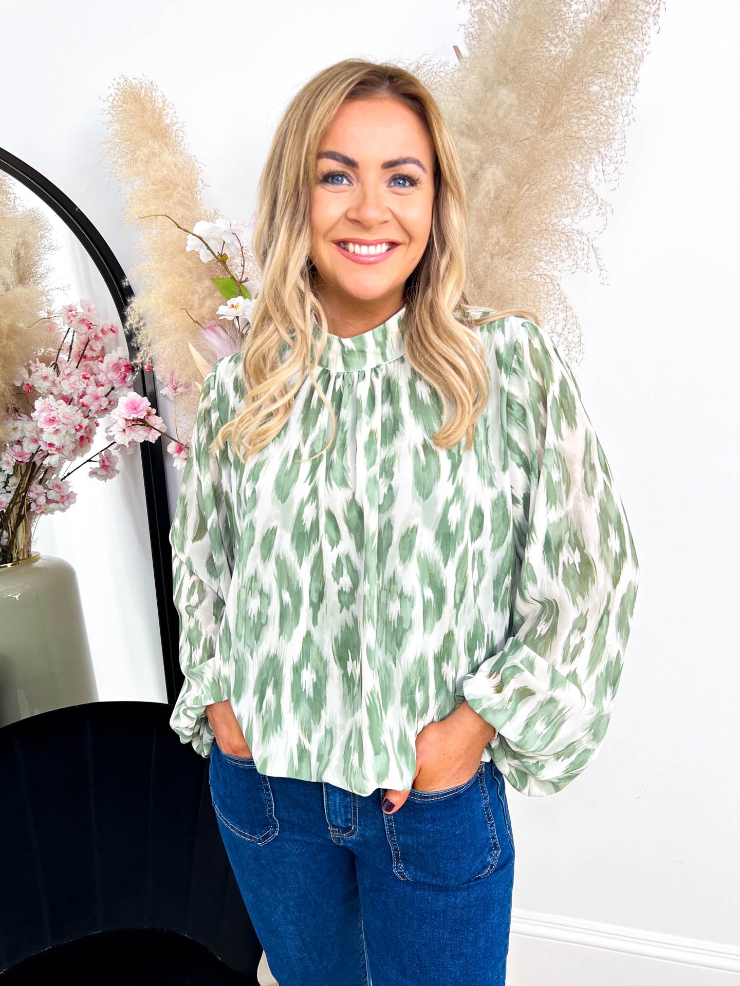 The Ophelia - Leopard Print Bubble Hem Blouse