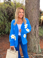 The Flo - Chunky Flower Knitted Cardigan