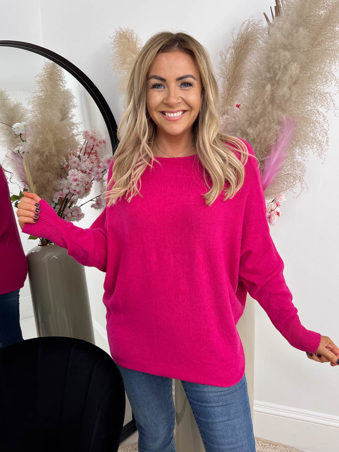 The Flossy Longline - Knitted Batwing Jumper