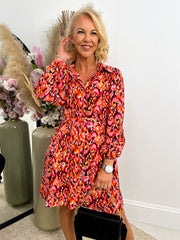 The Sierra - Colourful Print Mini Shirt Dress