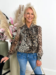 The Katia - Leopard Print Pussy Bow Blouse