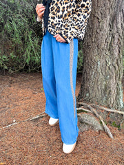 The Isabella - Faux Denim Palazzo Trouser