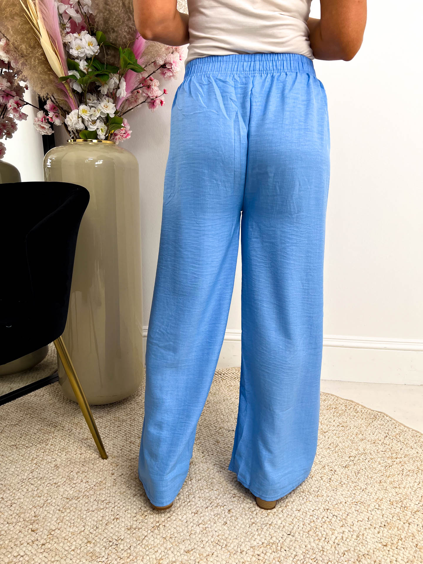 The Hazel - Denim Effect Wide Leg Trousers