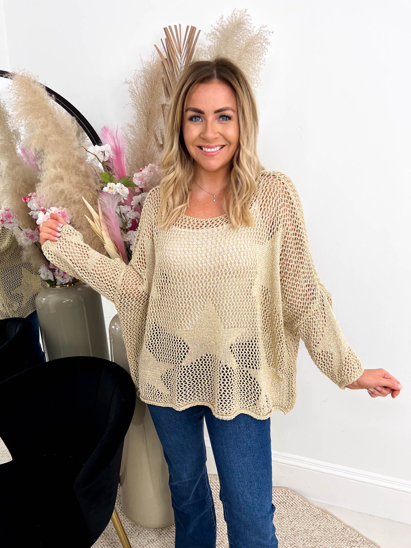 The Gabbie - Gold Star Crochet Top