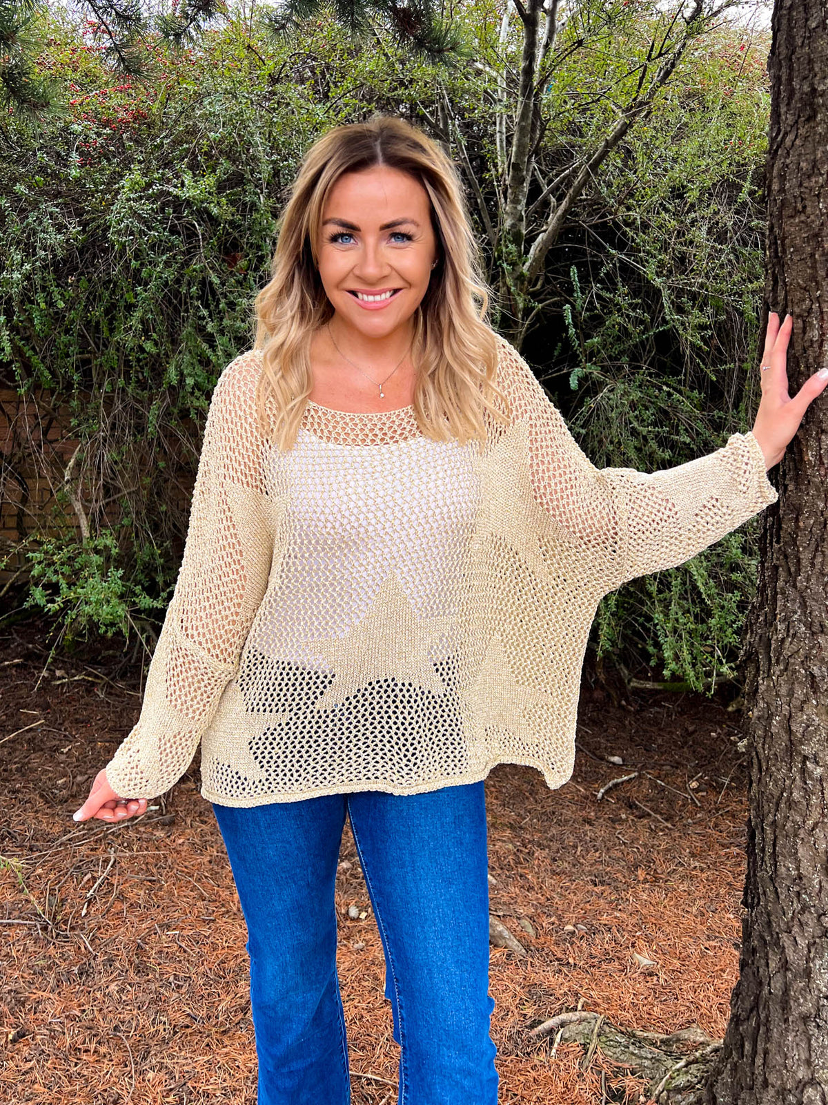 The Gabbie - Gold Star Crochet Top