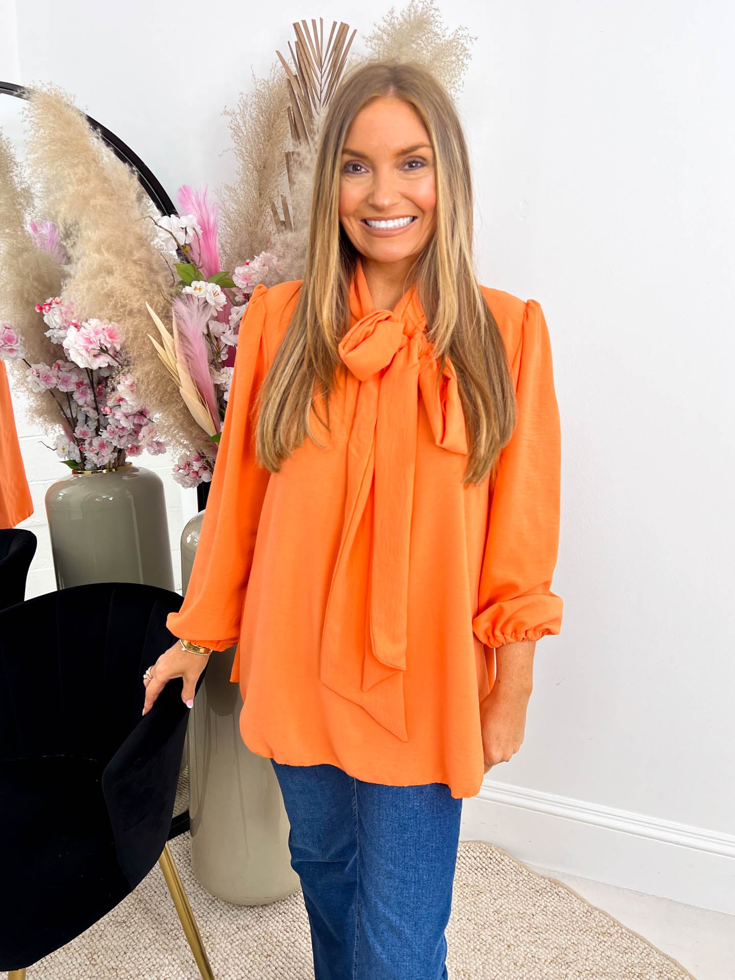 The Bethany - Tie Neck Floaty Blouse