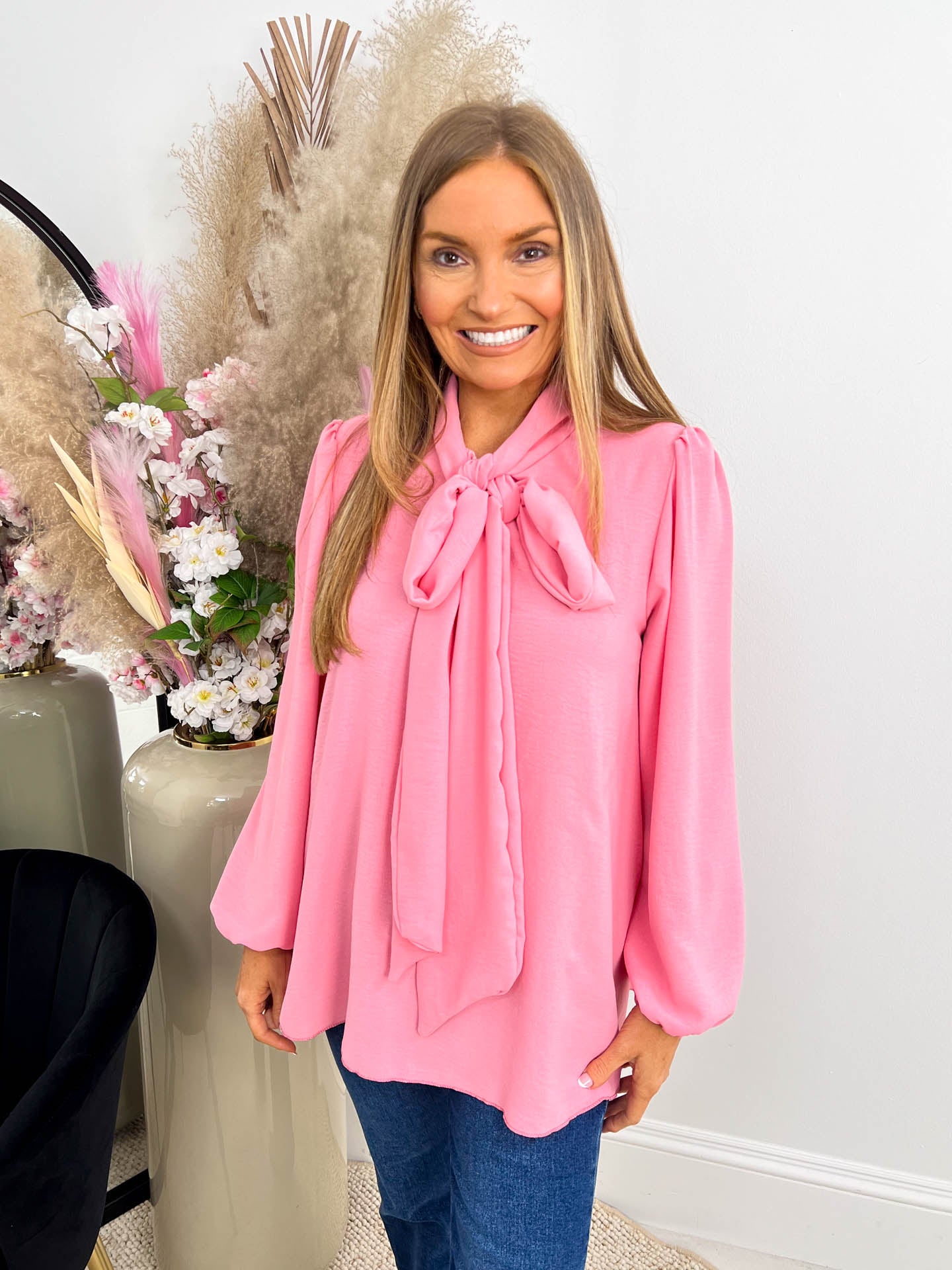 The Bethany - Tie Neck Floaty Blouse