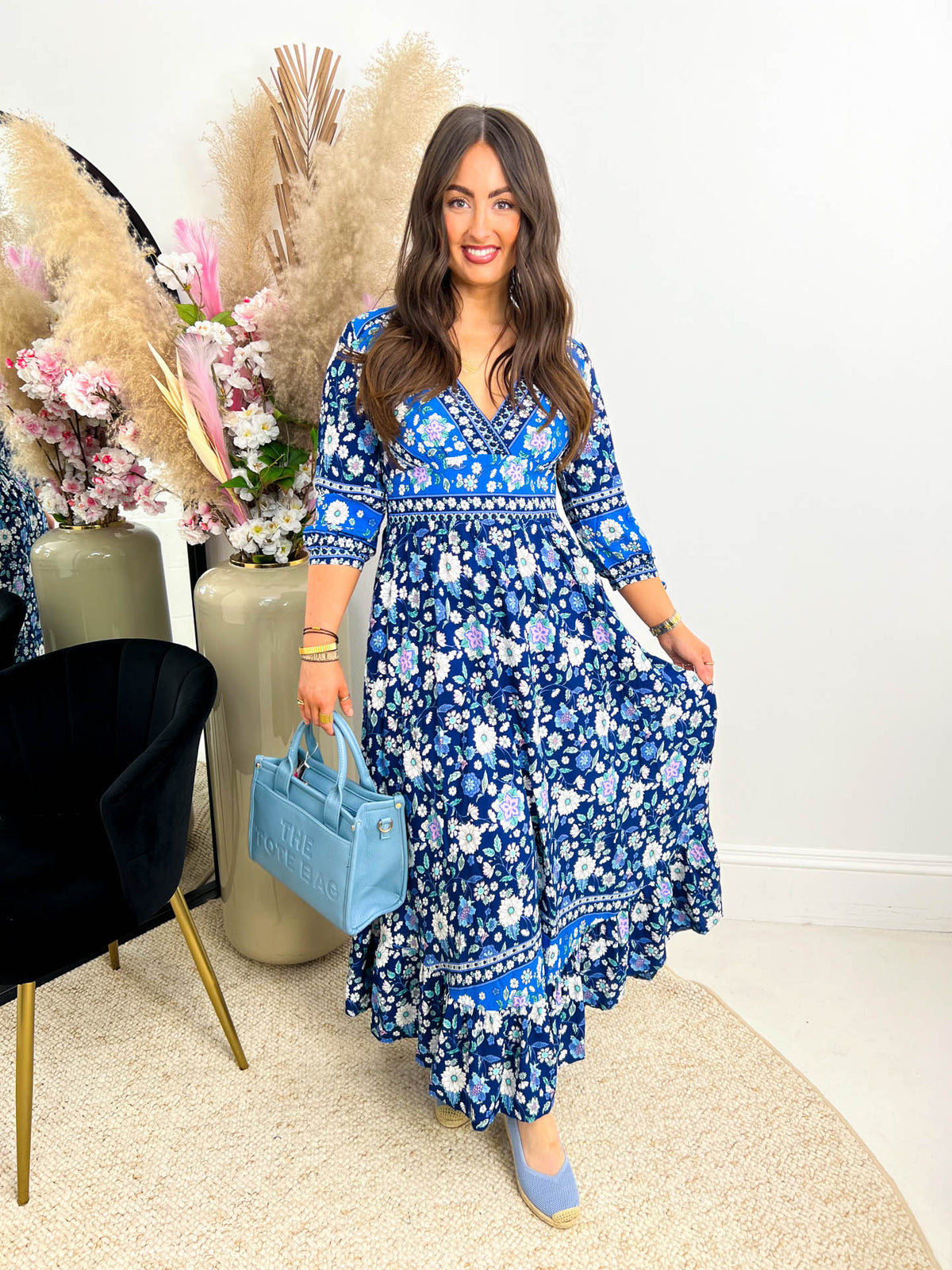 The Betty - Blue Floral Maxi Dress