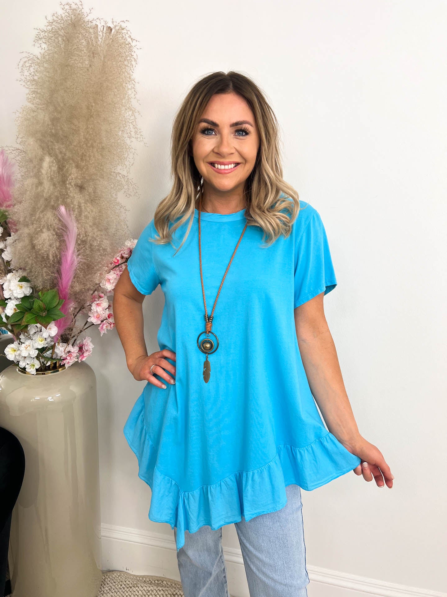 The Jamie - Frill Hem Necklace T-Shirt