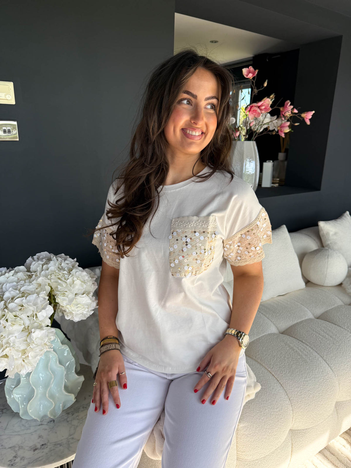 The Sasha - Sequin Detail T-Shirt