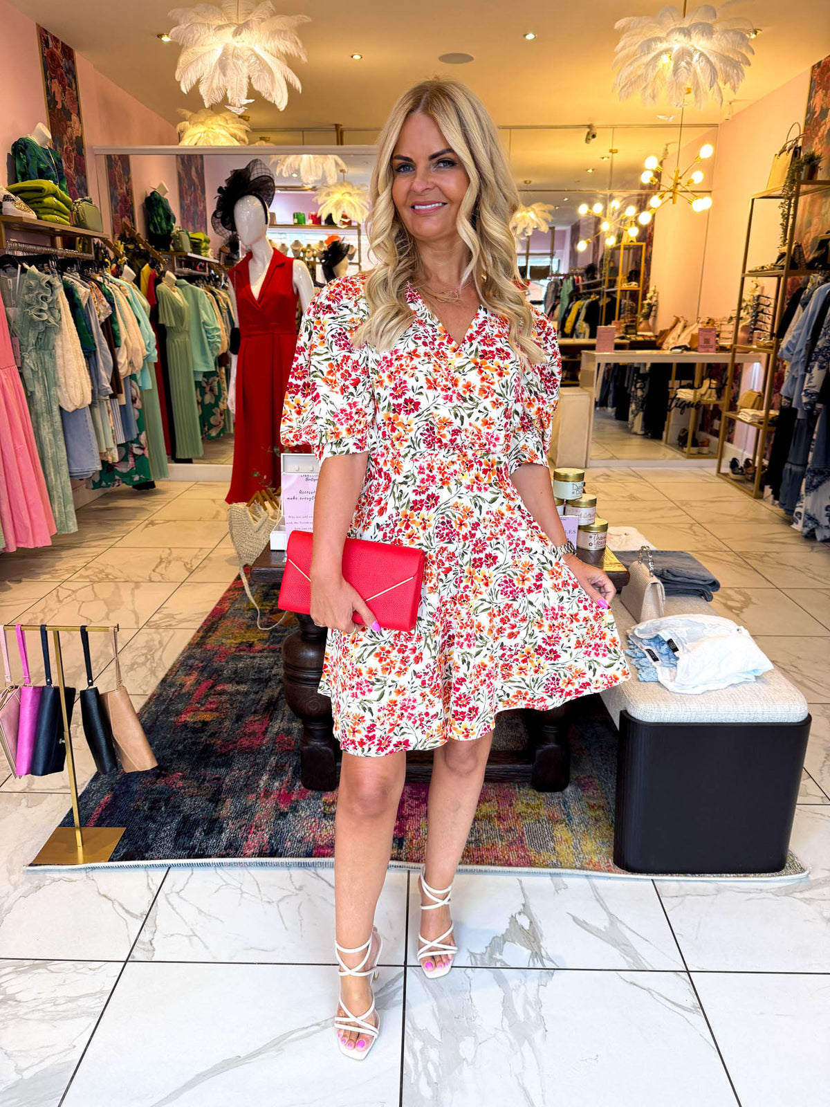 The Paulina - Floral Puff Sleeve Mini Dress