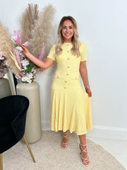 The Willow - Tweed Effect Drop Waist Midi Dress