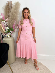 The Willow - Tweed Effect Drop Waist Midi Dress