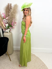The Ivy - Structured Sequin Dress With Pleated Maxi Skirt