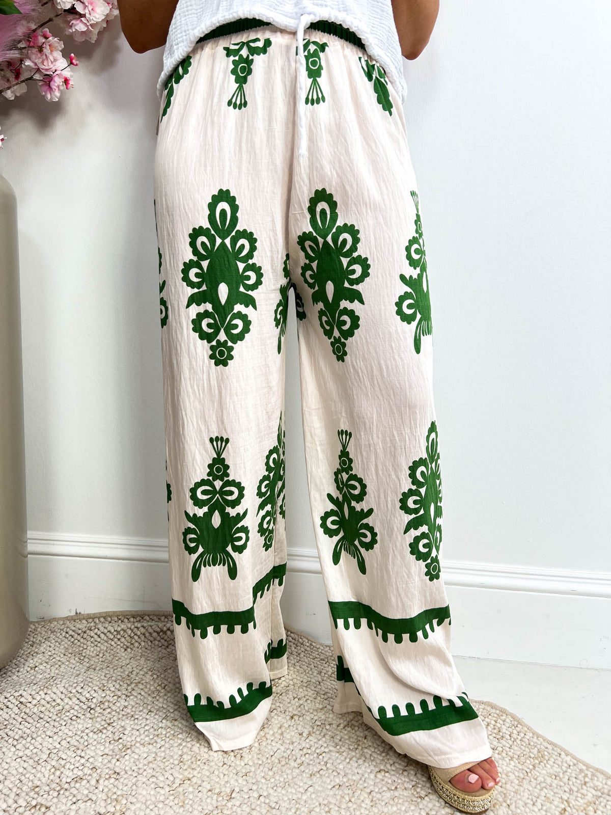The Alessia - Floral Print Wide Leg Trousers