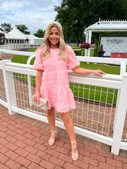 The Yasmin - Floral-Appliqué Mini Dress