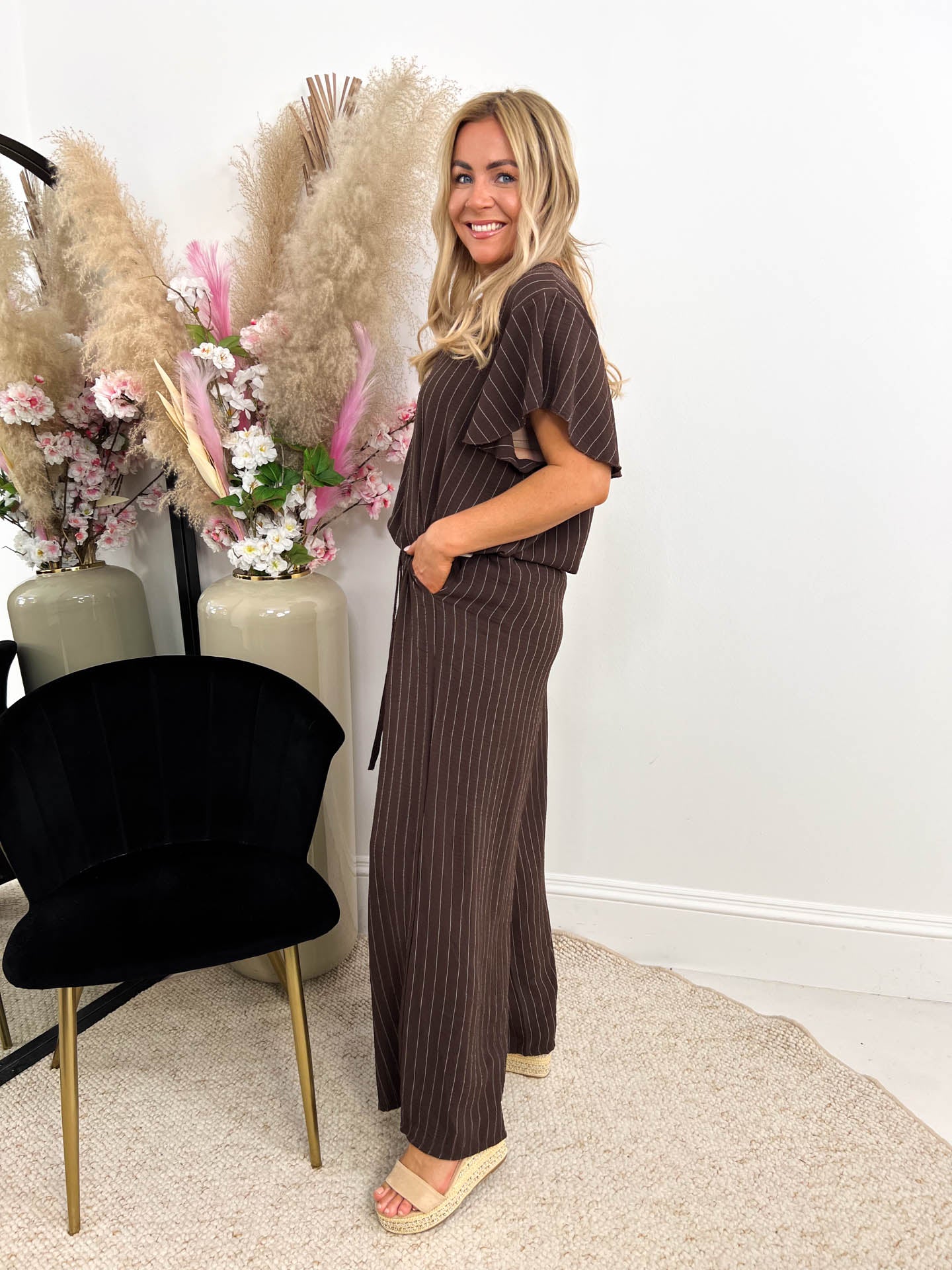 The Felix - Striped Pleat Waist Trouser Set