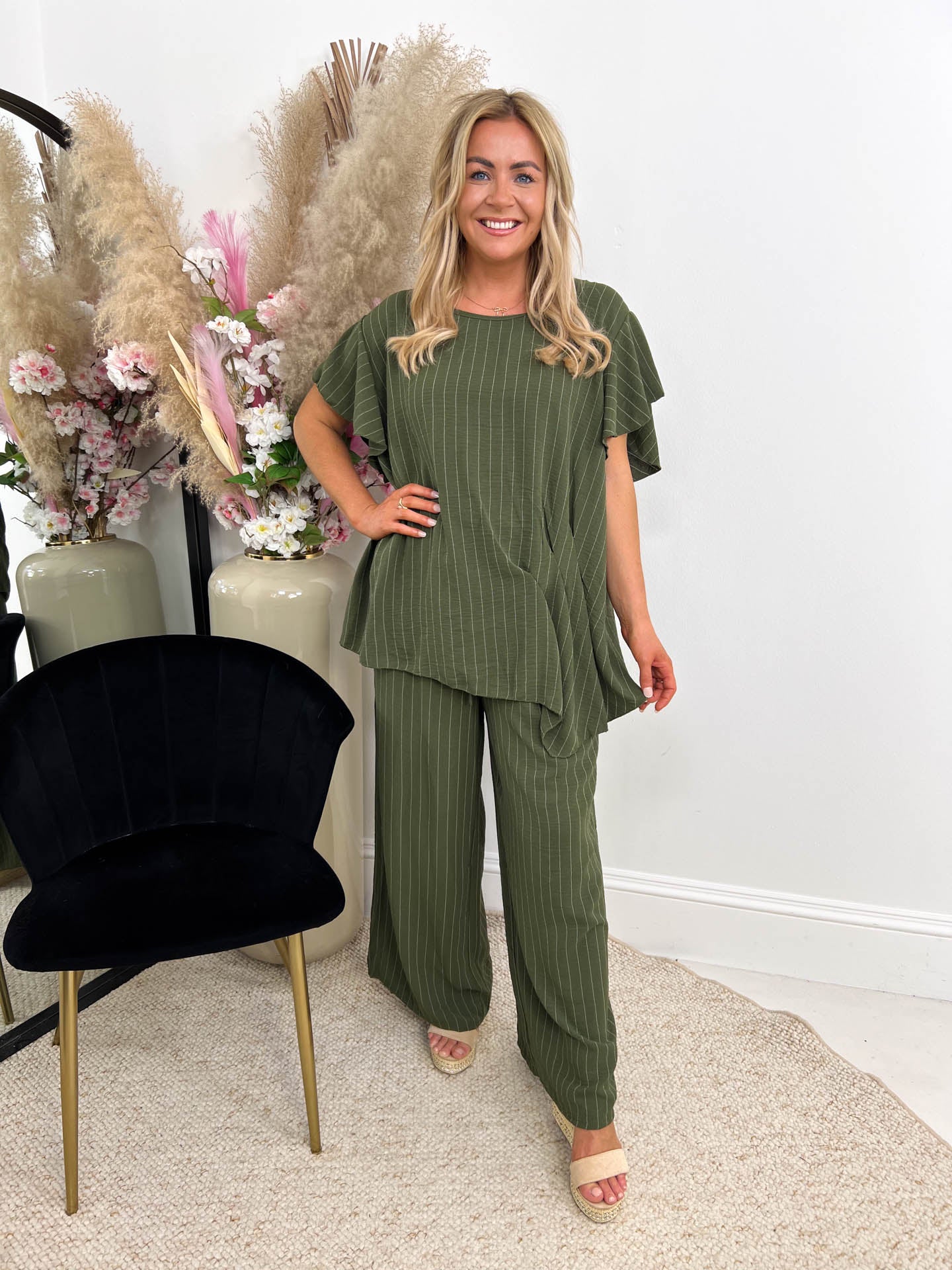 The Felix - Striped Pleat Waist Trouser Set