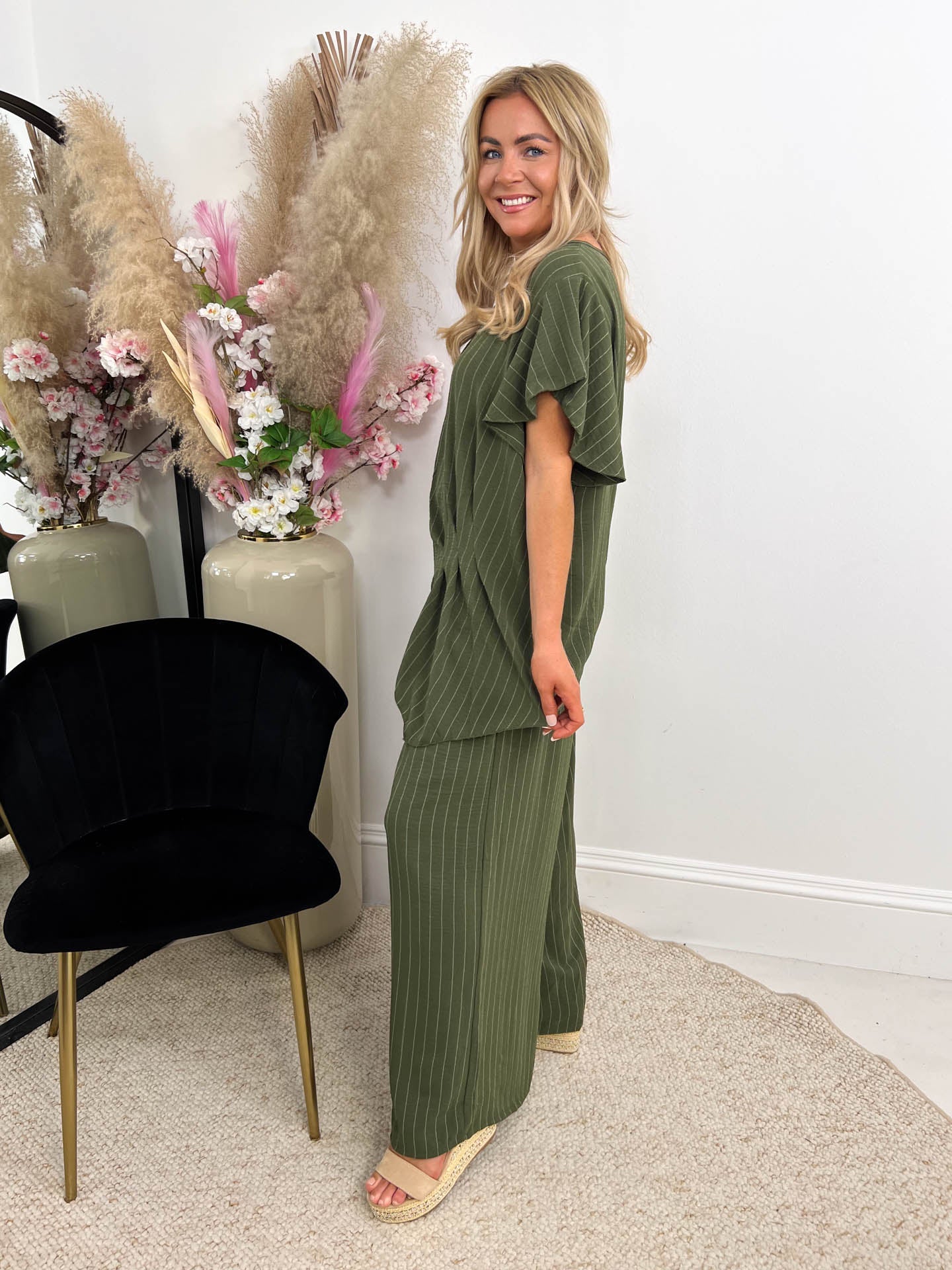 The Felix - Striped Pleat Waist Trouser Set