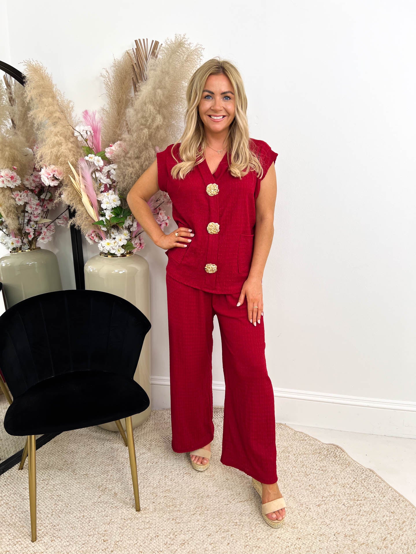 The Becky - Gold Button Detail Set