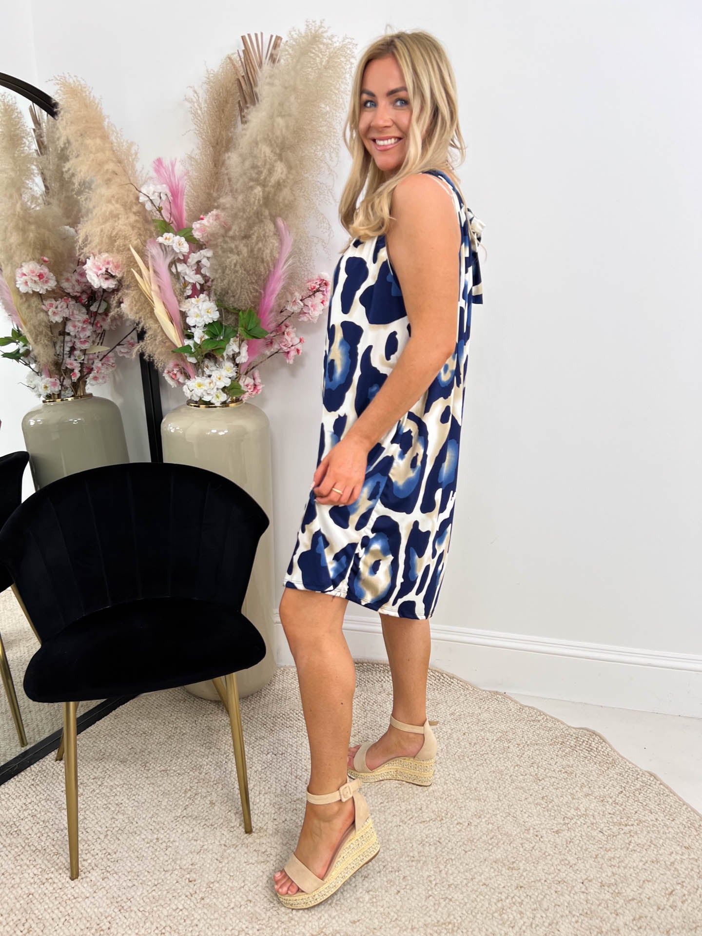 The Bobby - Leopard Print Halter Neck Dress