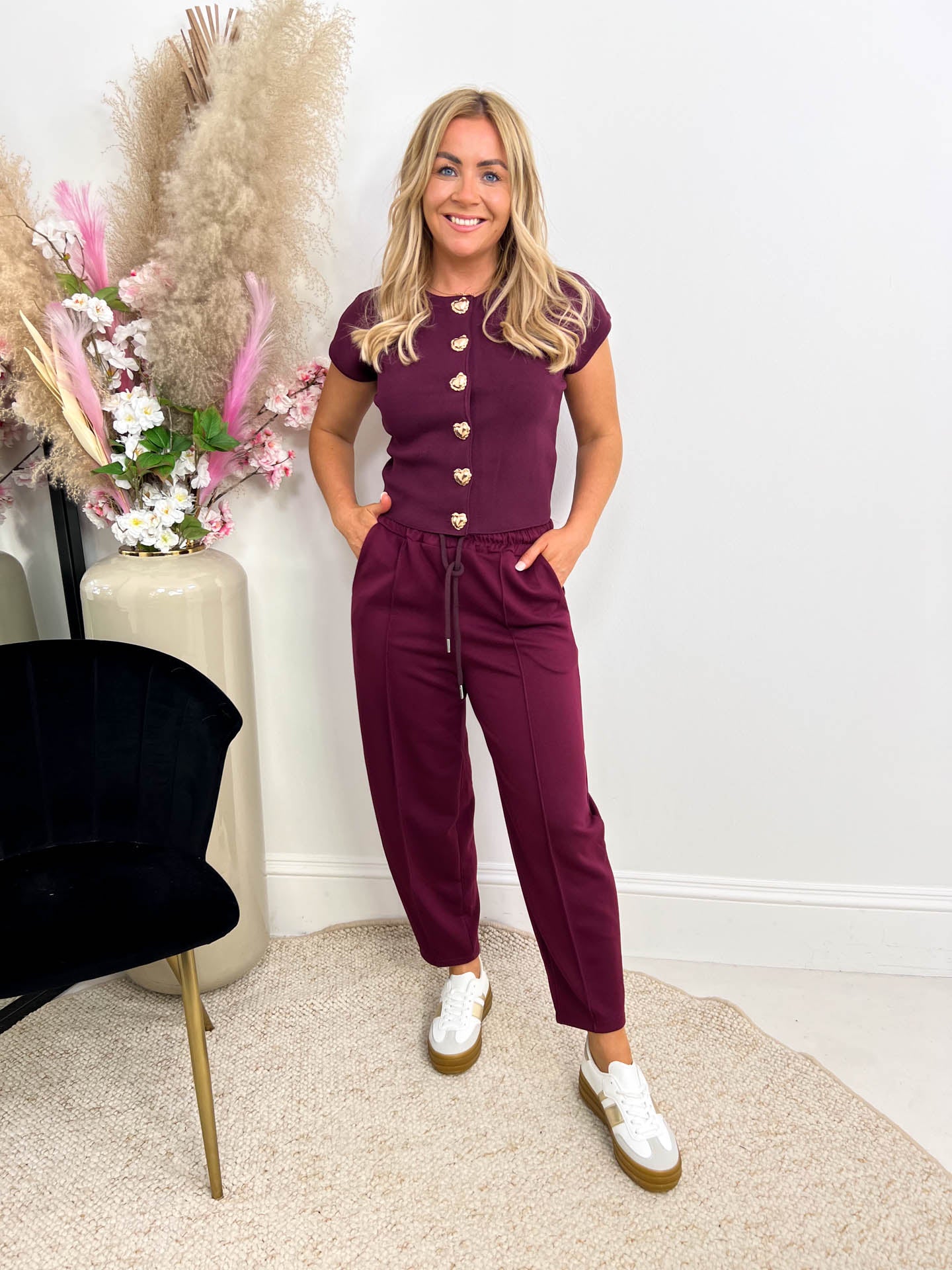 The Shakira - Gold Heart Button Down Top