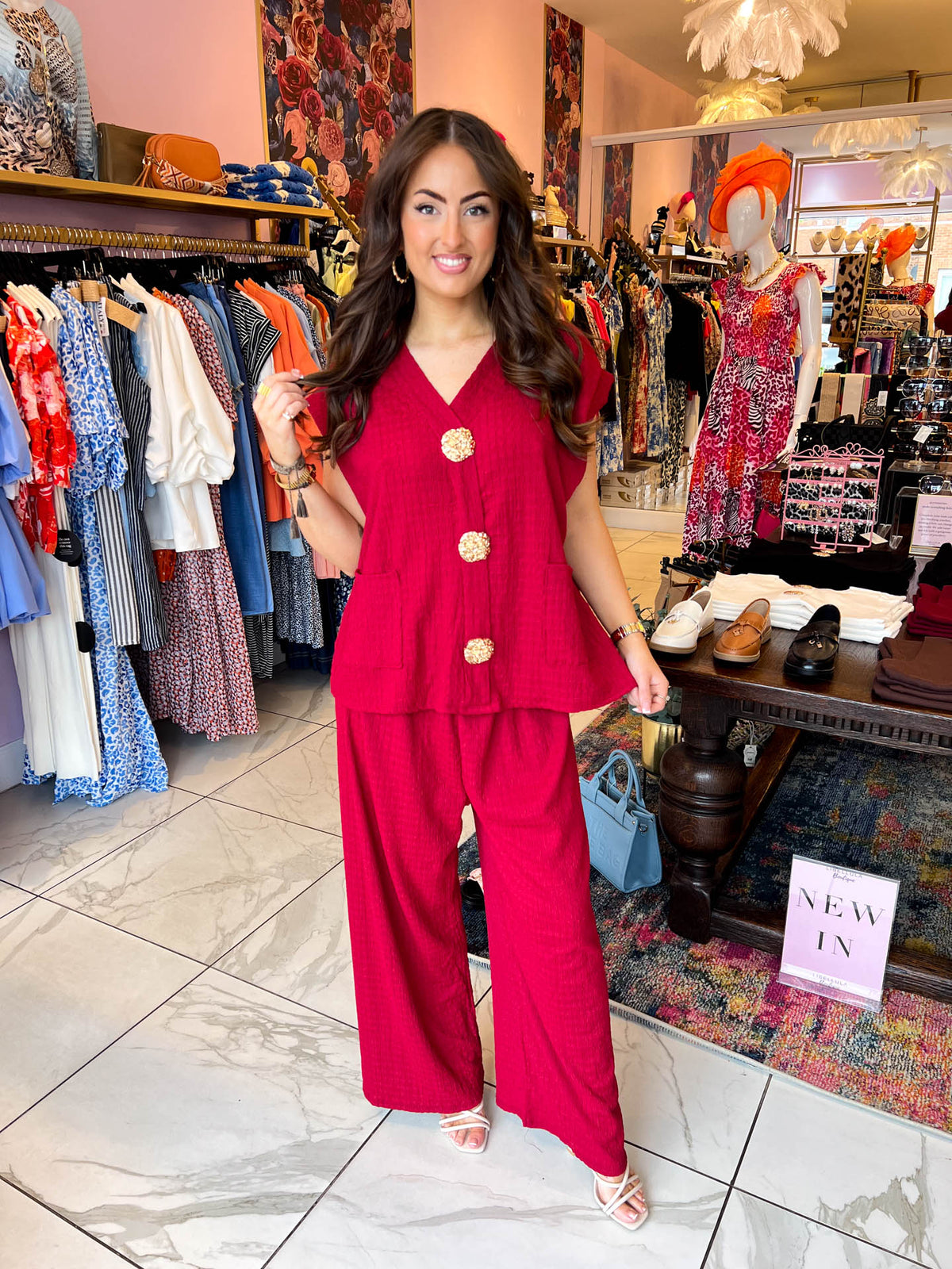 The Becky - Gold Button Detail Set