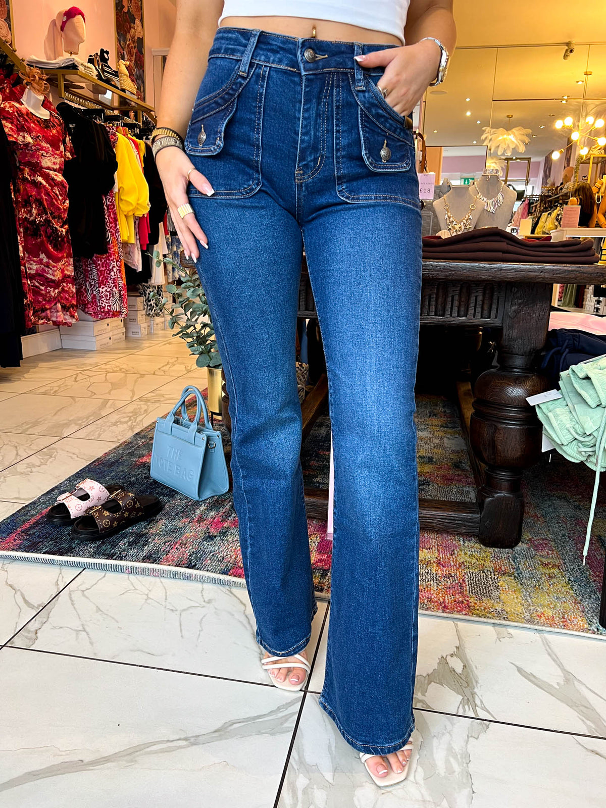 The Hallie - Button Pocket Jeans