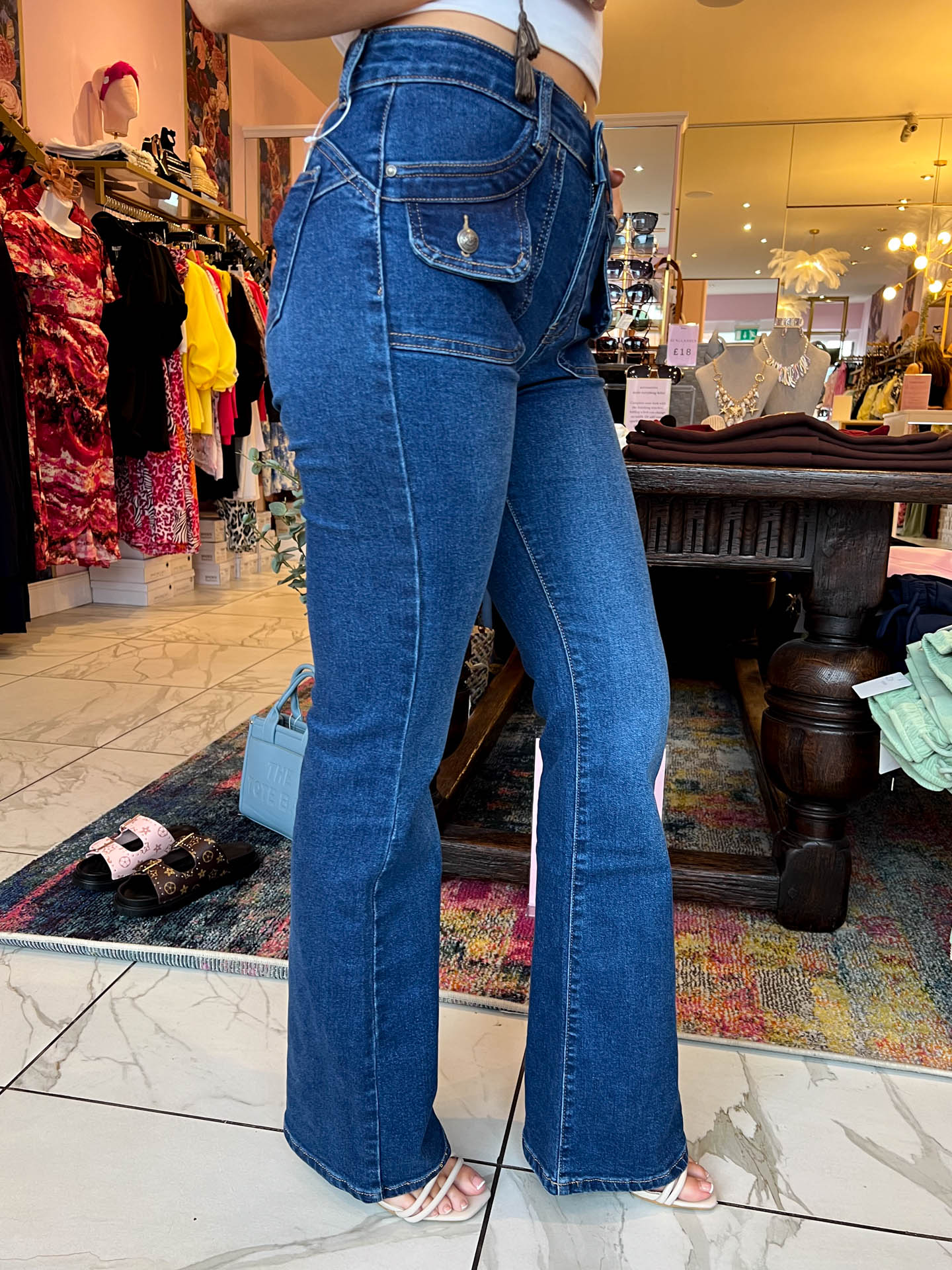 The Hallie - Button Pocket Jeans