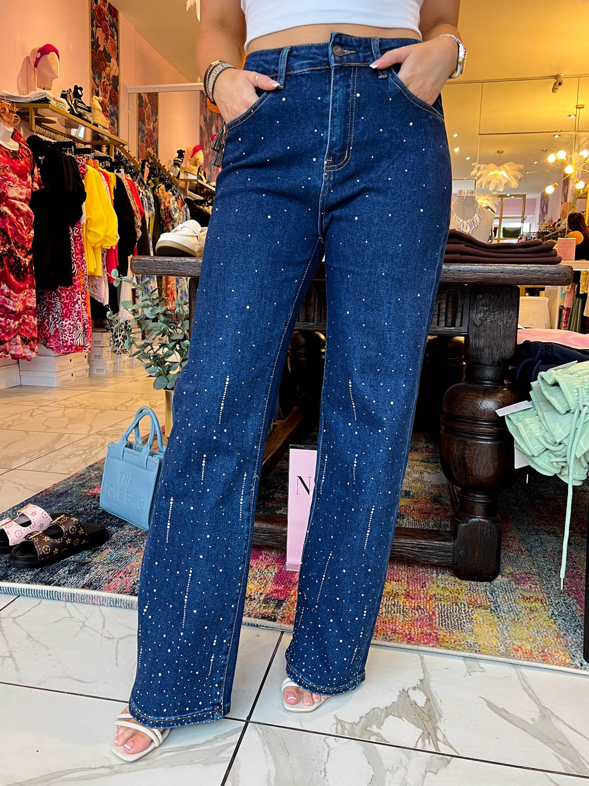 The Gem - Diamante Straight Leg Jeans