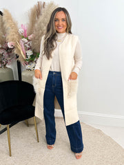 The Tasmin - Fur Pocket Knitted Gilet