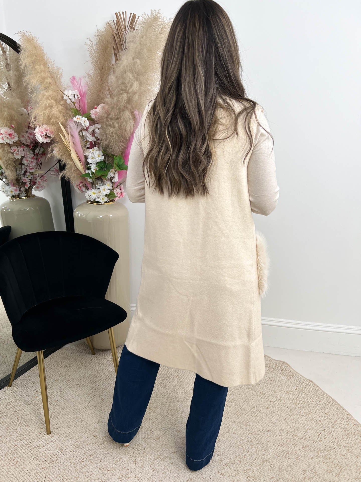 The Tasmin - Fur Pocket Knitted Gilet