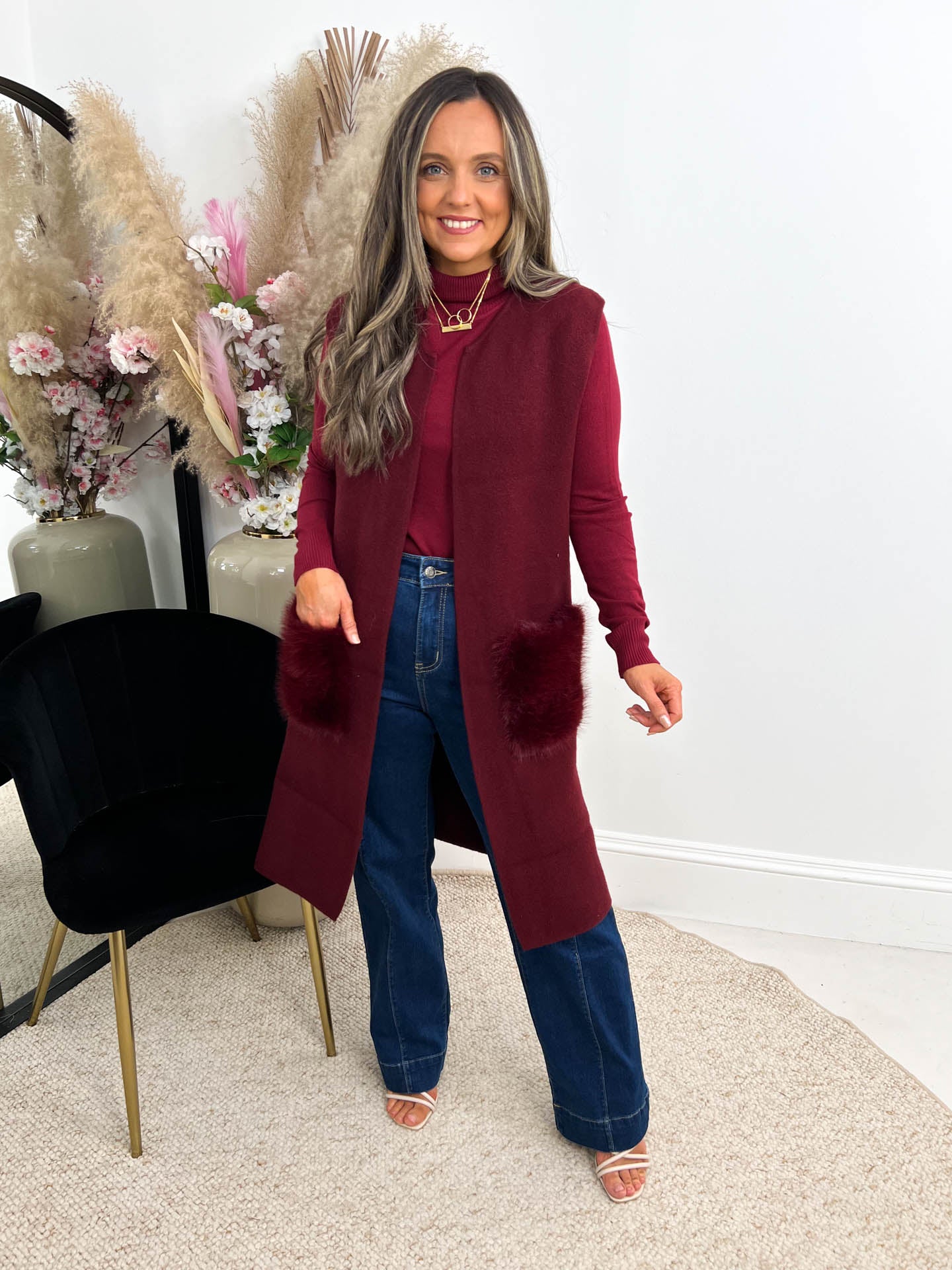 The Tasmin - Fur Pocket Knitted Gilet