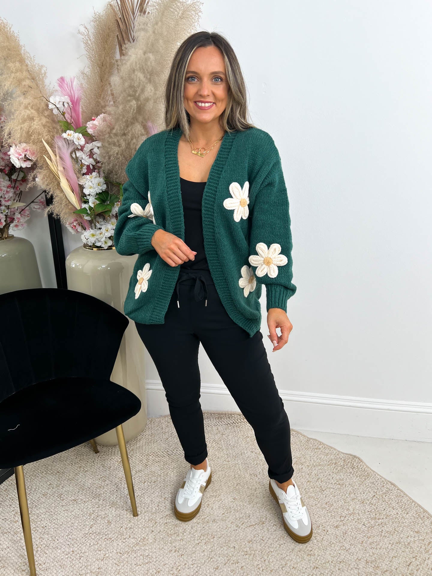 The Macy - 3D Flower Cardigan